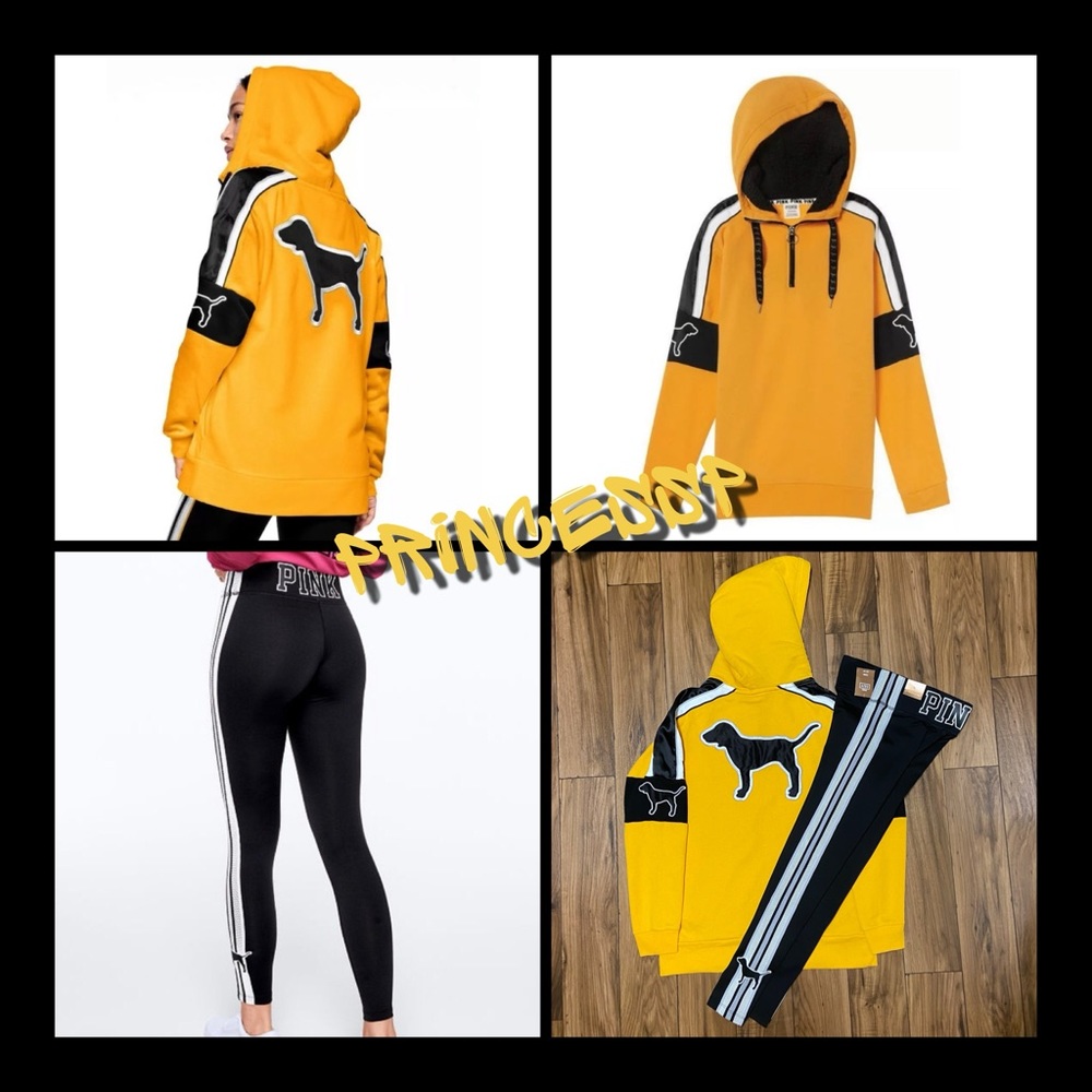 PINK VS DOG PULLOVER HOODIE AND LEGGINGS OUTFIT SET